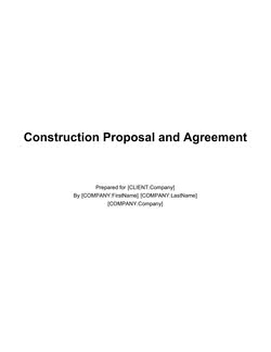 Construction Proposal and Agreement Template