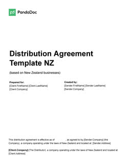 New Zealand Distributor Agreement Template