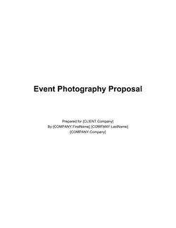 Event Photography Proposal Template
