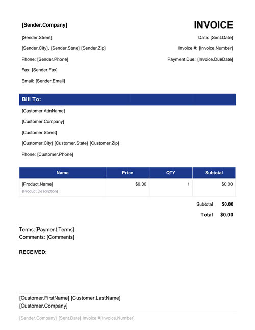 Free Invoice Template Get 2021 Sample
