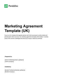 Marketing Agreement Template for the United Kingdom (UK) Businesses