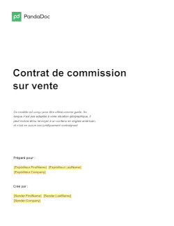 Contrat de commission sur vente