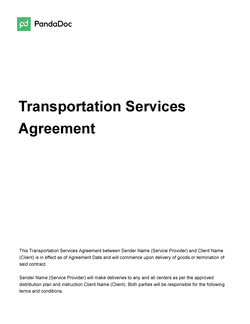 Transportation Services Agreement Template