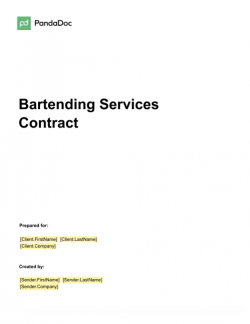 Free Bartending Services Contract Template