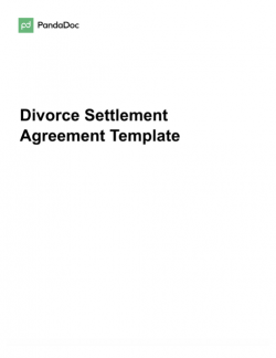 Divorce Settlement Agreement Template