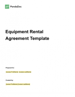 Equipment Rental Agreement