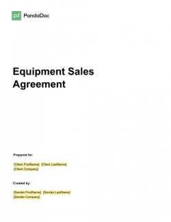 Equipment Sales Agreement Template