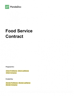 Food Service Contract Template