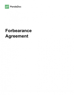 Forbearance Agreement Template