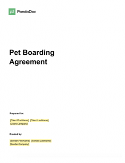 Pet Boarding Agreement Template