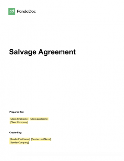 Salvage Agreement Template