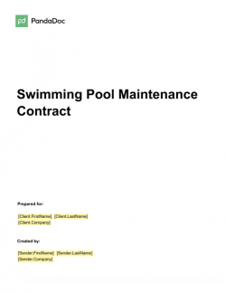 Swimming Pool Maintenance Contract Template