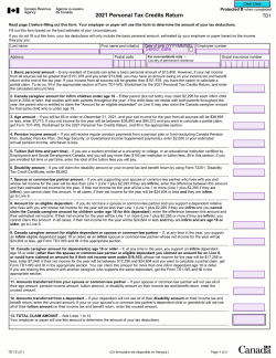 TD1 2021 Form (Personal Tax Credits Return)