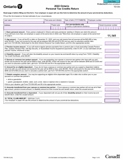 Free Online TD1ON Form (TD1 Ontario)