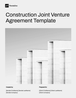 Construction Joint Venture Agreement Template