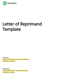 Letter of Reprimand Template