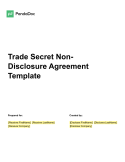 Trade Secret Non-Disclosure Agreement Template