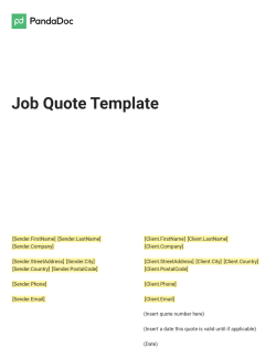 Job Quote Template