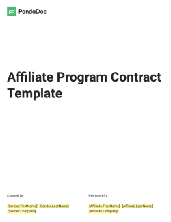 Affiliate Program Contract Template