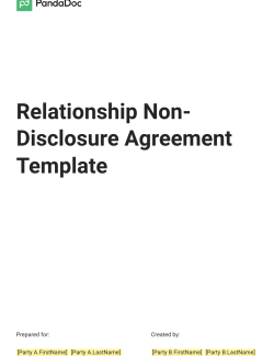 Relationship Non-Disclosure Agreement Template