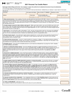 TD1 2021 Form (Personal Tax Credits Return)